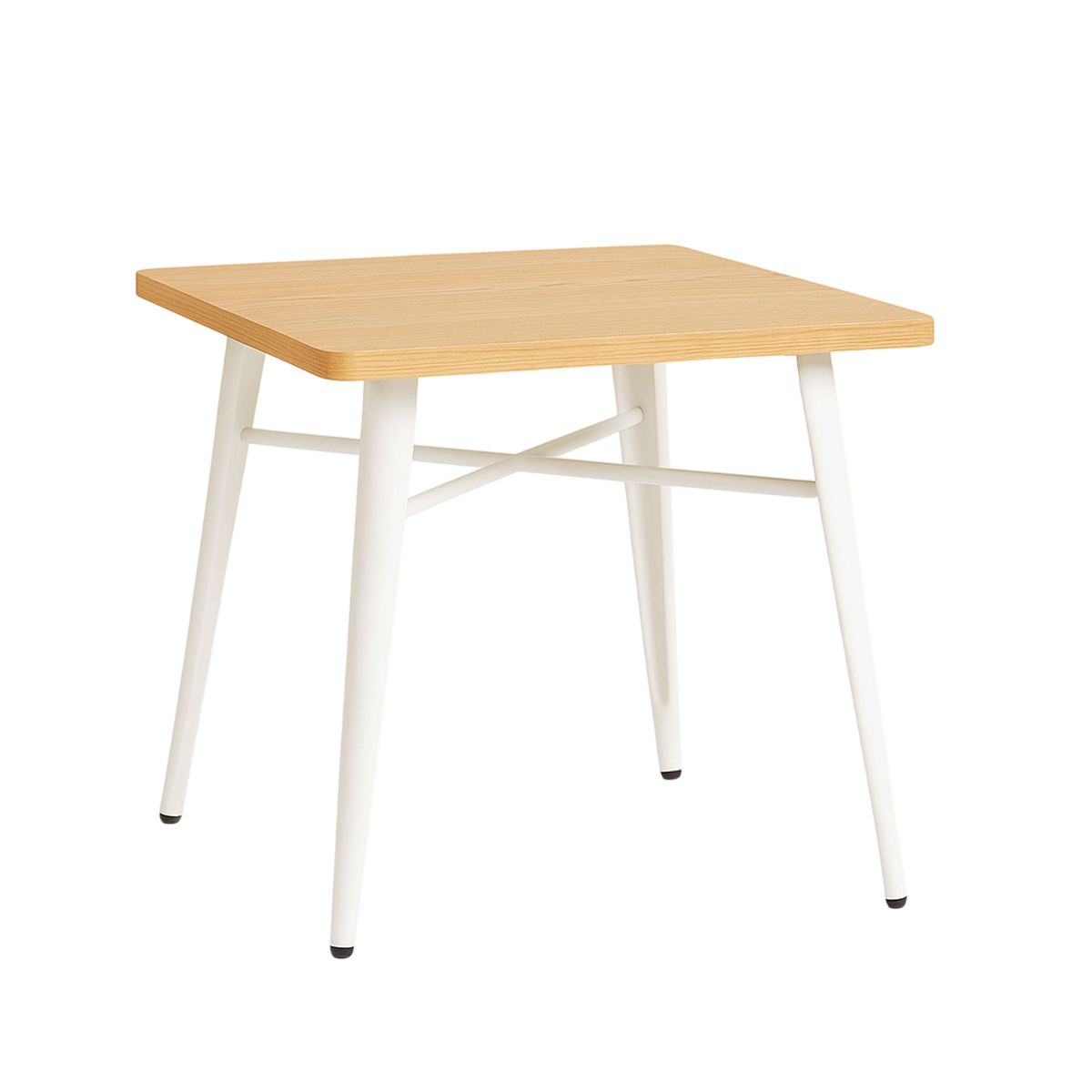 MOBOI - Mesa Comedor Tolix Madera 70x70x75cm Blanca