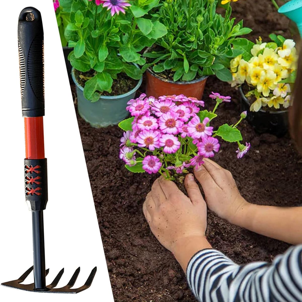 GENERICO - Rastrillo de Mano Para Jardín