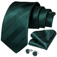 Corbata verde esmeralda formal hombre paño y colleras Modelo Emerald