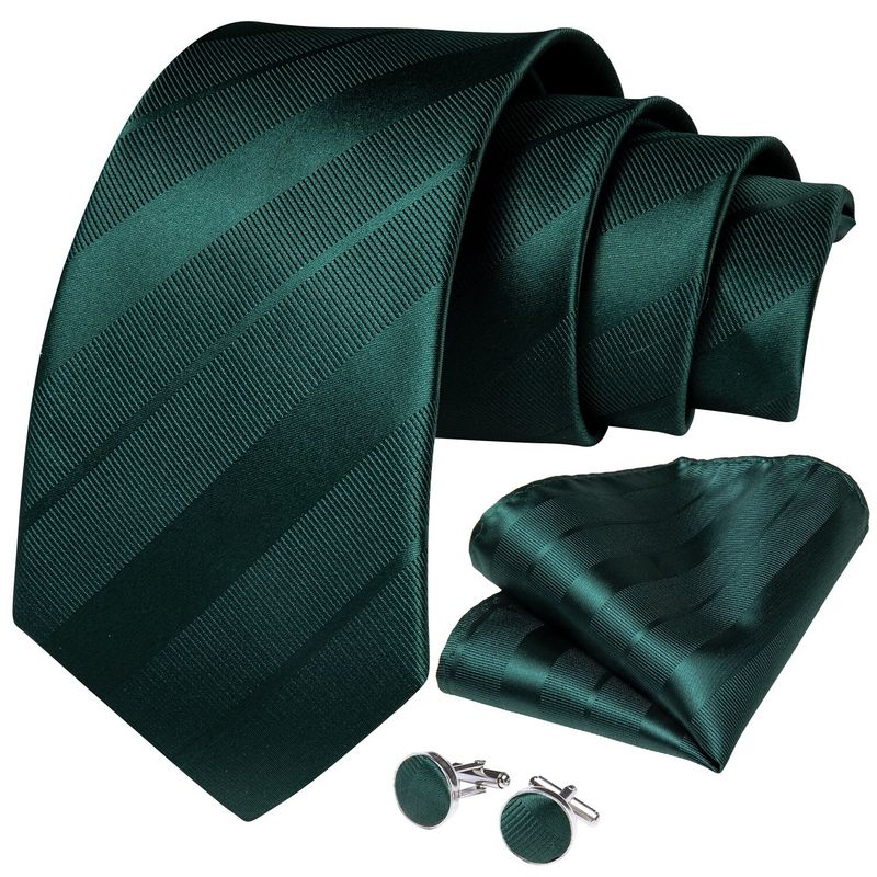 SN SONEC - Corbata verde esmeralda formal hombre paño y colleras Modelo Emerald