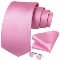 Corbata Rosada formal hombre seda con pañuelo y colleras Rosa Classic