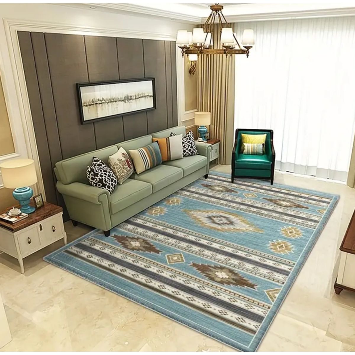 GENERICO - Alfombras Lisas Antideslizantes 160x230 Diseños 3d De Living