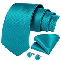 Corbata Calipso Hombre seda hombre paño y colleras Turquesa Classic