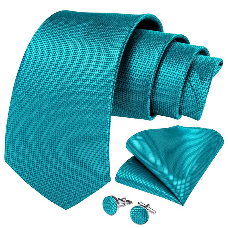 SN SONEC - Corbata Calipso Hombre seda hombre paño y colleras Turquesa Classic