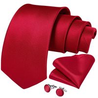 Corbata roja formal hombre con paño y colleras Modelo Rojo Classic