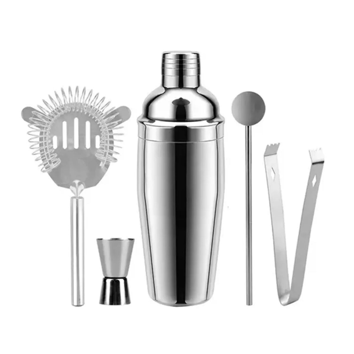 GENERICO - Coctelera Profesional Set 5pzas Inox Utensilio Bar Pub Trago