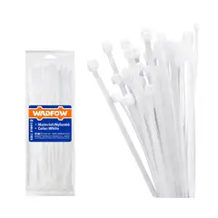 WADFOW - Set De 100 Amarras Plasticas 3,6x200 Mm 18 Kg blanco