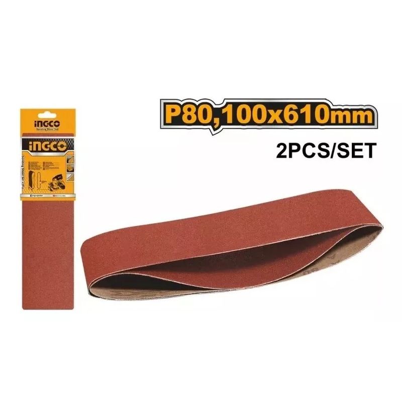 INGCO - Set 2 Lijas De Banda 610x100mm /4x24 Ingco Grano80 Bsp020801