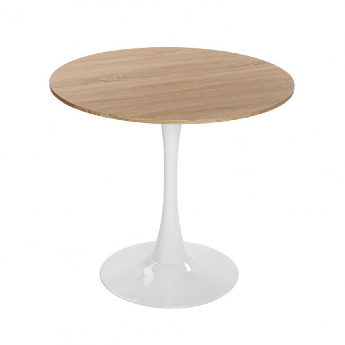 MOBOI - Mesa Comedor Redonda Tulip Wood 100cm Diametro Blanca