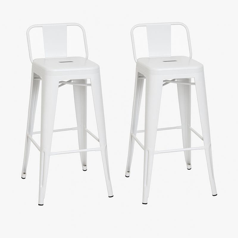 MOBOI - Pack 2 Taburetes Tolix Clasico Blanco 66cm