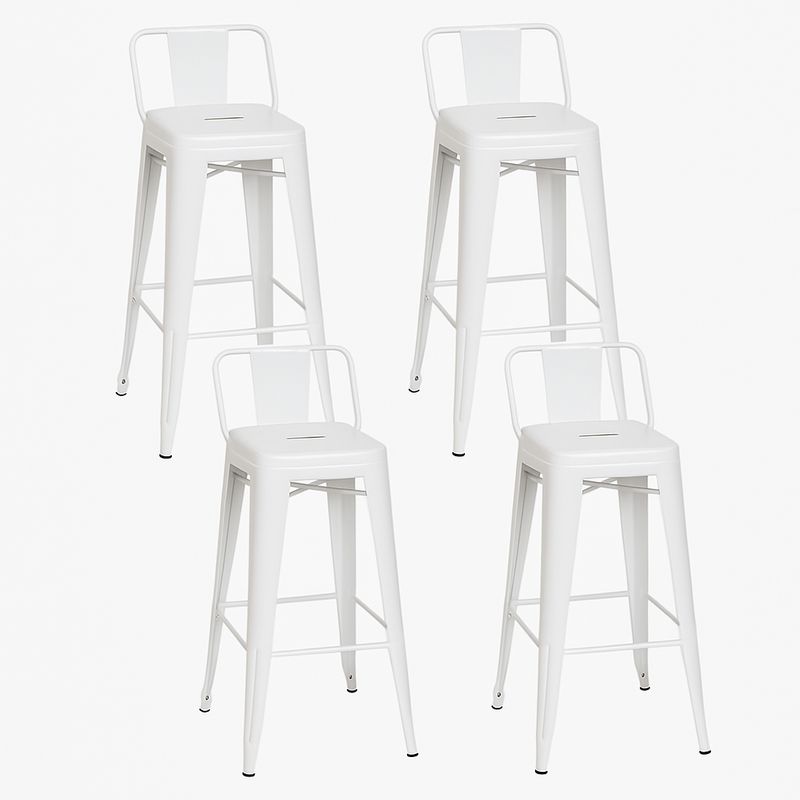 MOBOI - Pack 4 Taburetes Tolix Clásico Blanco 66cm