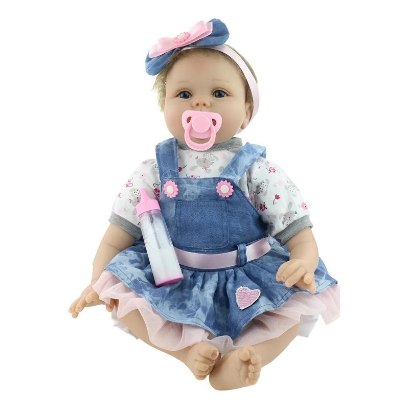MUNDO MAGIA - Muñeca Silicona Bebé Reborn Suave 55cm Osito Realista
