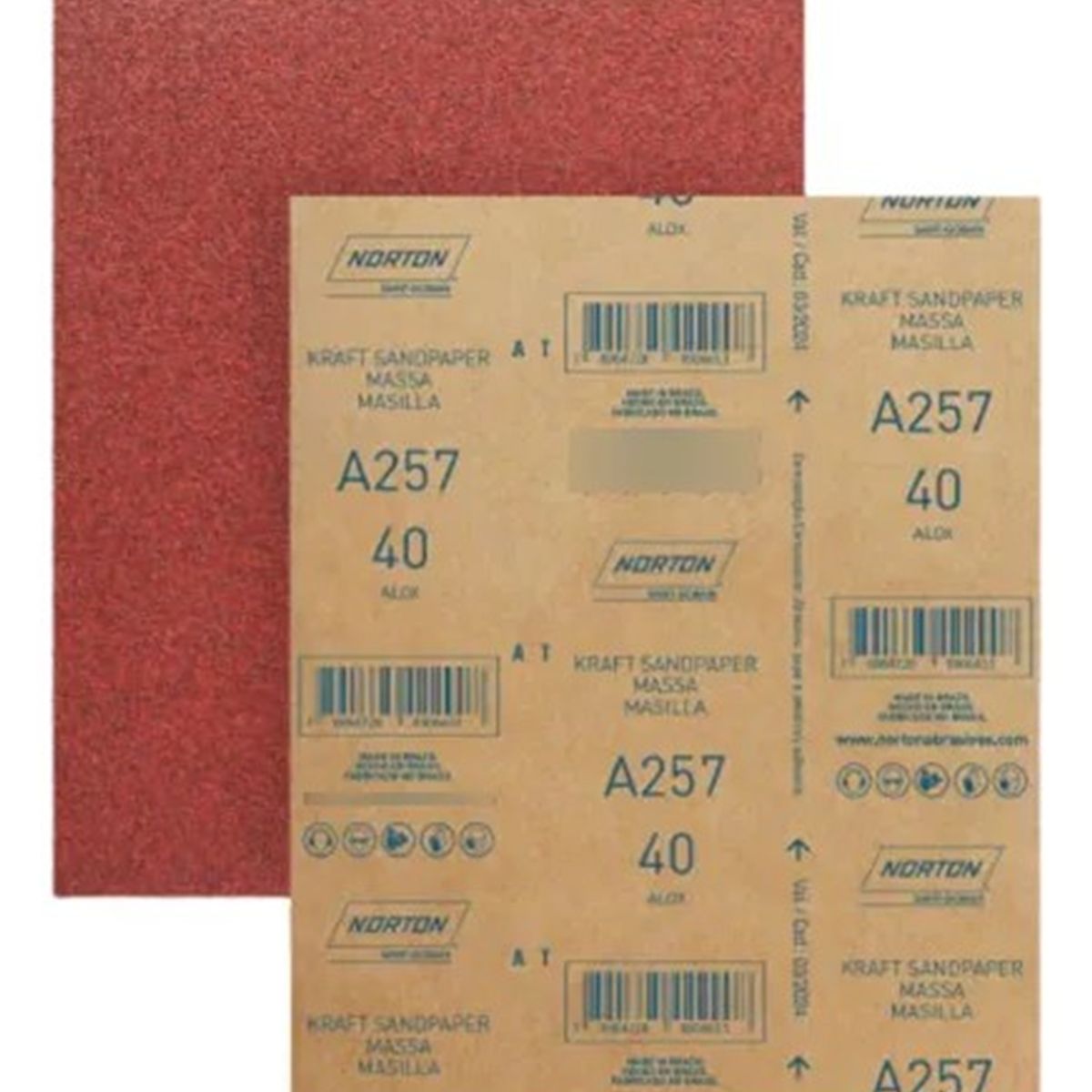 NORTON - Set 10 Lijas En Seco Madera Masilla Norton 225x275 Mm A-257 G40