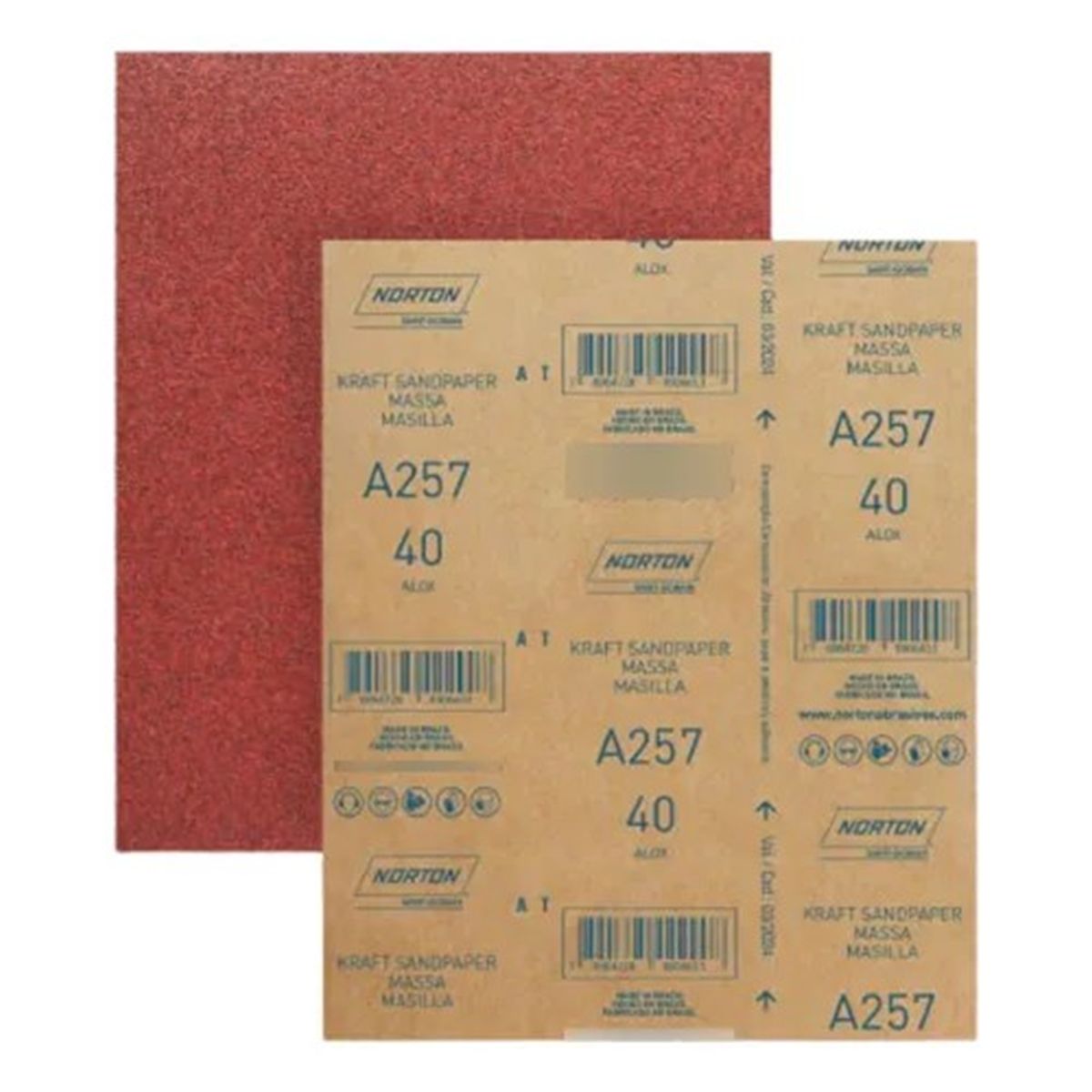 NORTON - Set 10 Lijas En Seco Madera Masilla Norton 225x275 Mm A-257 G40