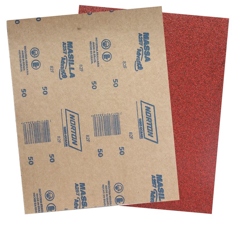 NORTON - Set 10 Lijas En Seco Madera Masilla Norton 225x275 Mm A-257 G50