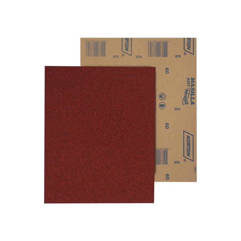 NORTON - Set 10 Lijas En Seco Madera Masilla Norton 225x275 Mm A-257 G120.