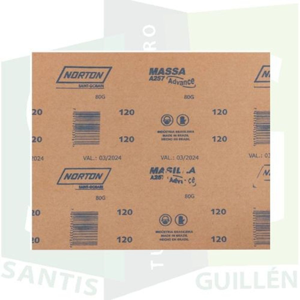 NORTON - Set 10 Lijas En Seco Madera Masilla Norton 225x275 Mm A-257 G120