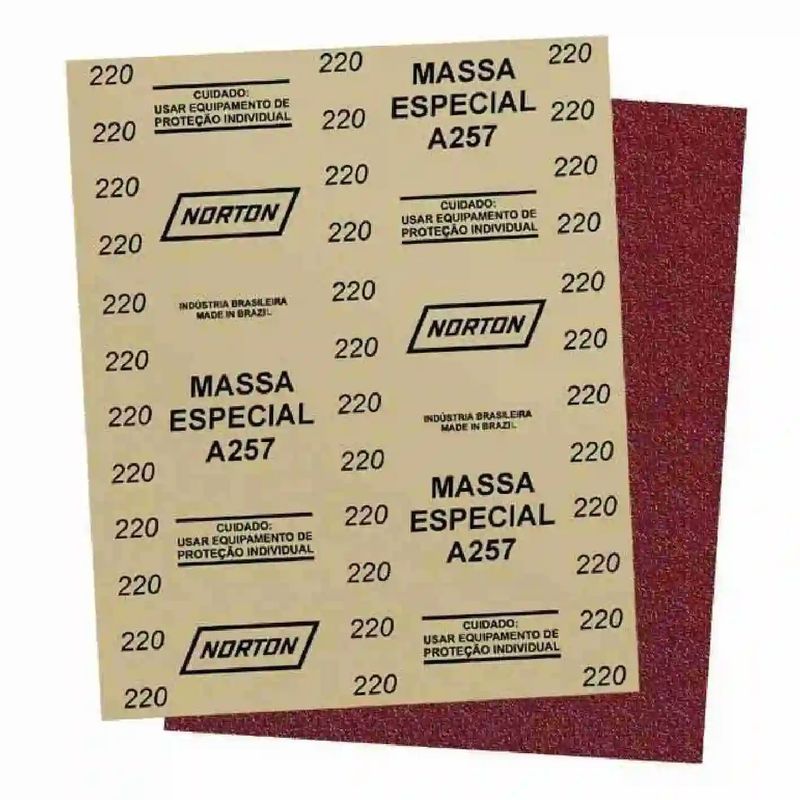 NORTON - Set 10 Lijas En Seco Madera Masilla Norton 225x275 Mm A-257 G220