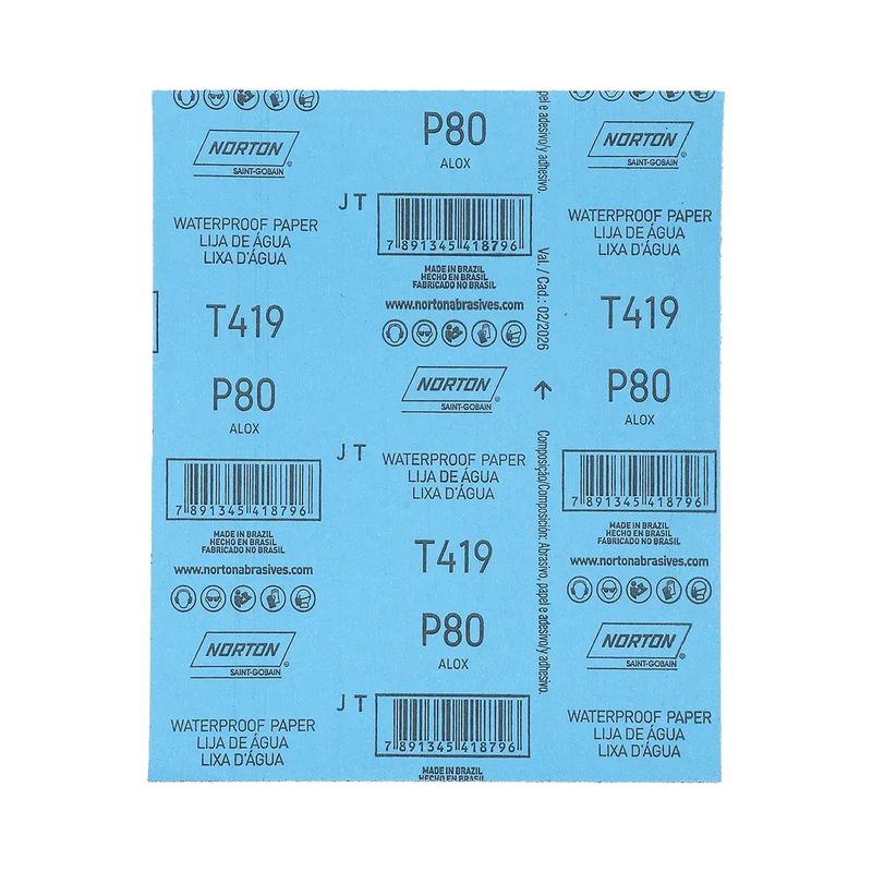 NORTON - Set 10 Lijas Al Agua Automotriz T-419 230x280 Mm Norton G80