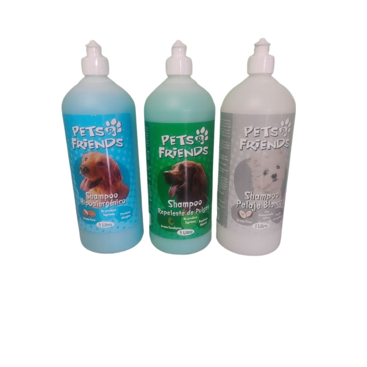 PETS AND FRIENDS - Shampoo Repelente Pulgas Eucaliptus 1 Lt Perro Pets&friends