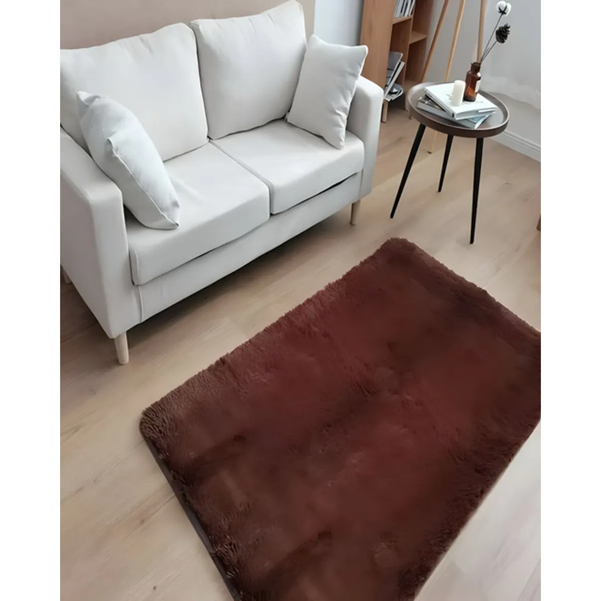 GENERICO - Alfombra Living Dormitorio Suave 180 x 200 cm Café