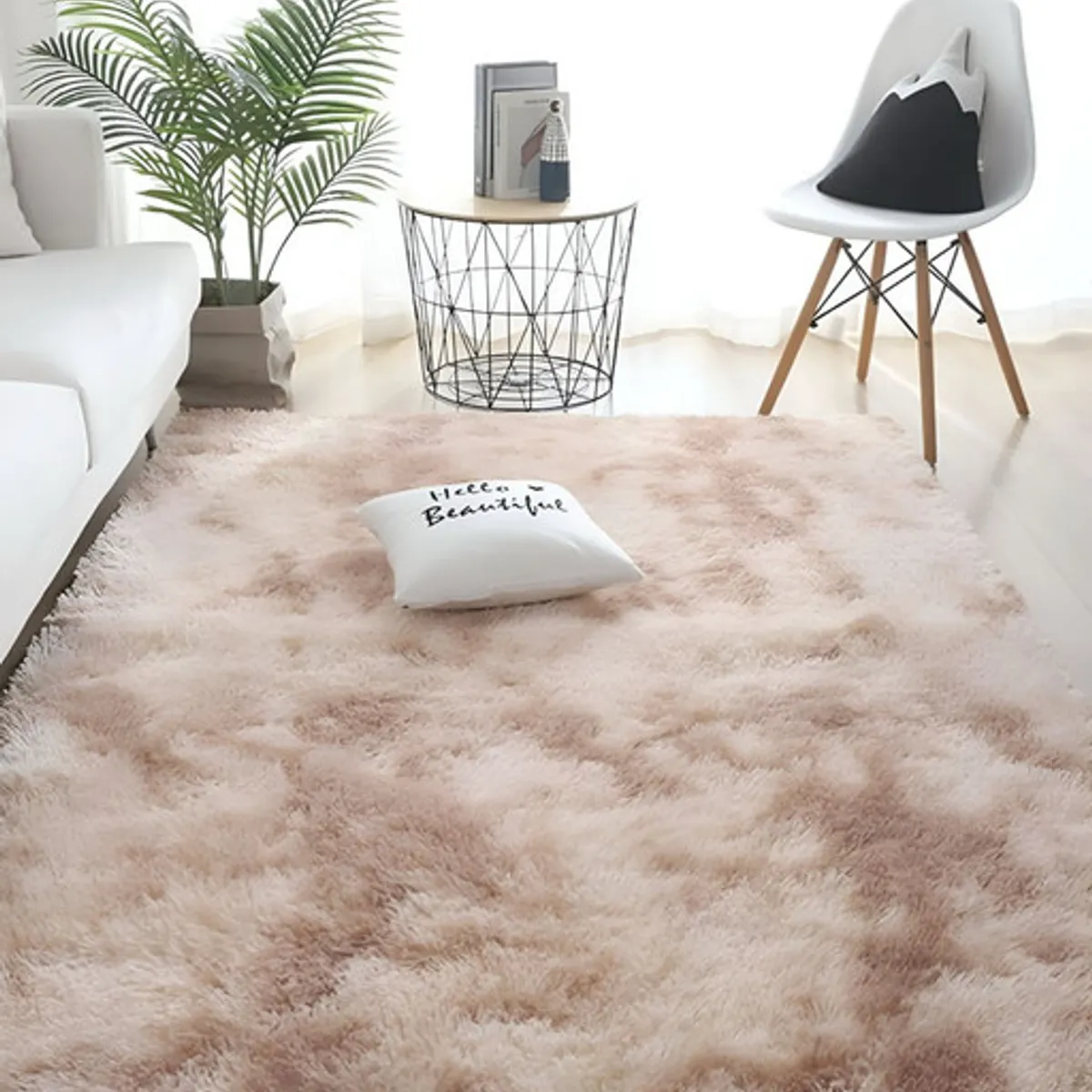 GENERICO - Alfombra Living Dormitorio Suave 240 x 200 cm Beige Jaspeado