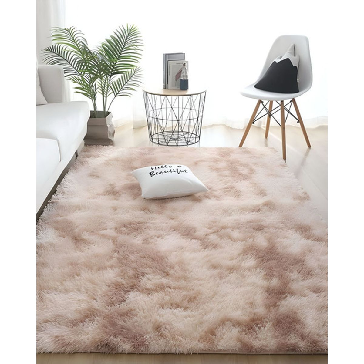 GENERICO - Alfombra Living Dormitorio Suave 240 x 200 cm Beige Jaspeado