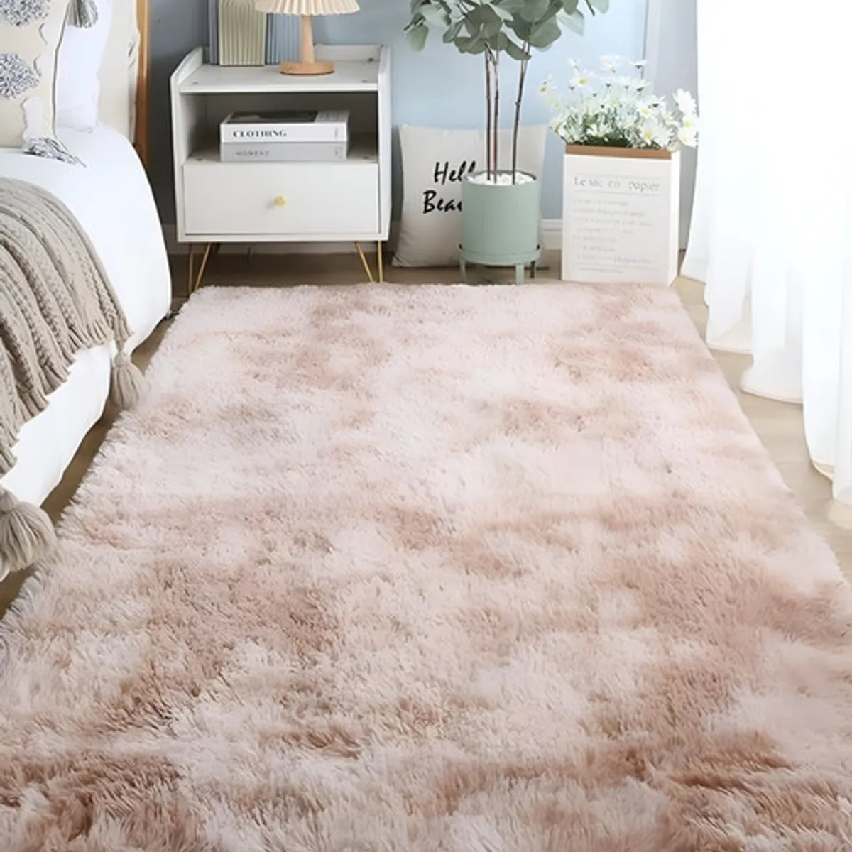 GENERICO - Alfombra Living Dormitorio Suave 240 x 200 cm Beige Jaspeado