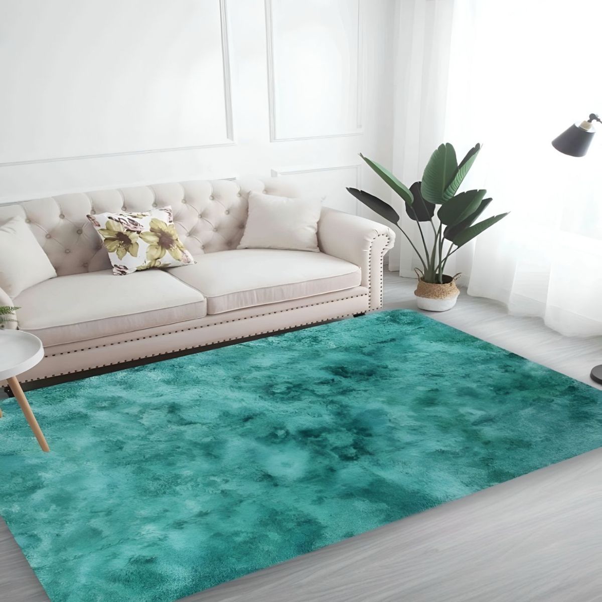 GENERICO - Alfombra Living Dormitorio Suave 240 x 200 cm Turquesa