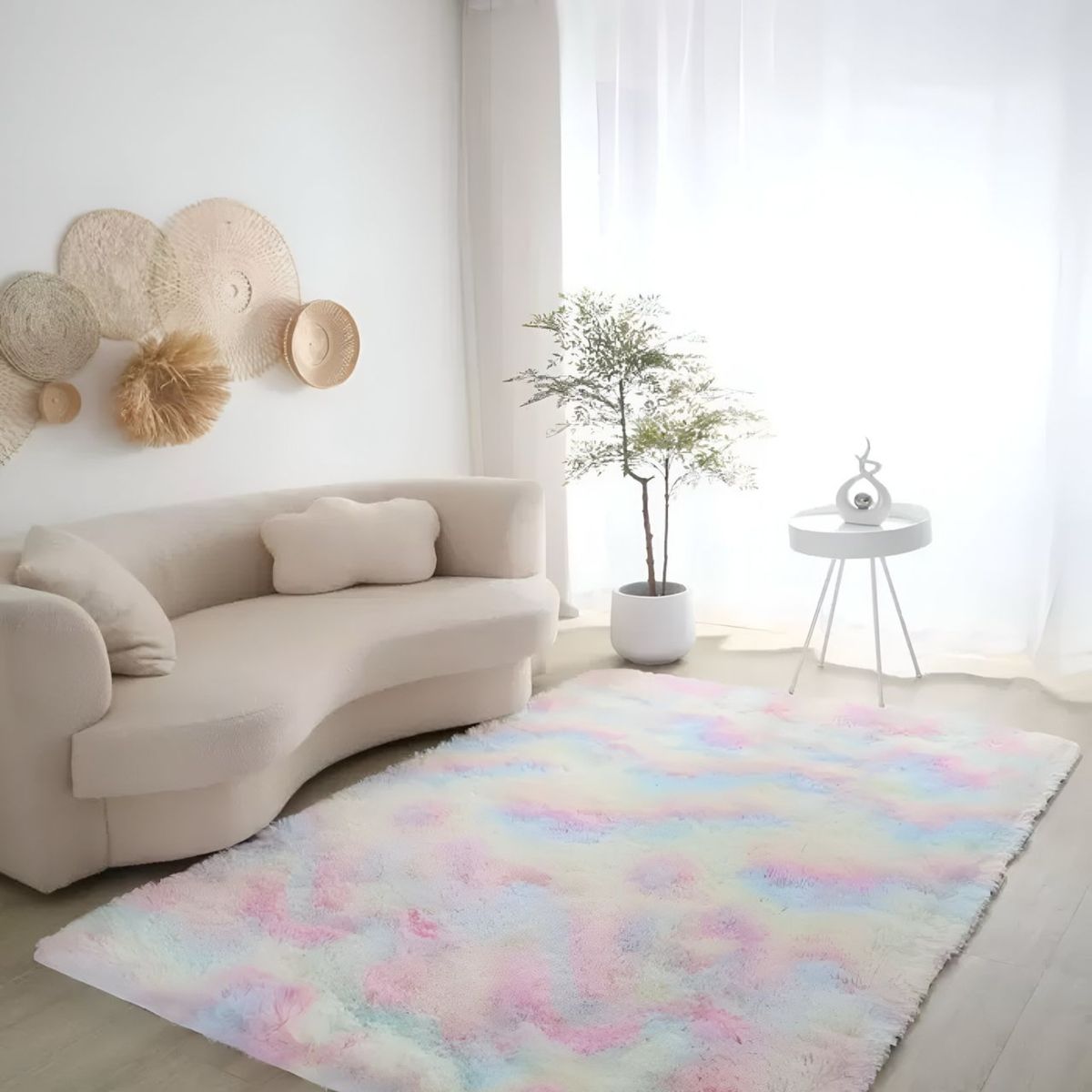 GENERICO - Alfombra Living Dormitorio Suave 240 x 200 cm COLOR UNICORNIO