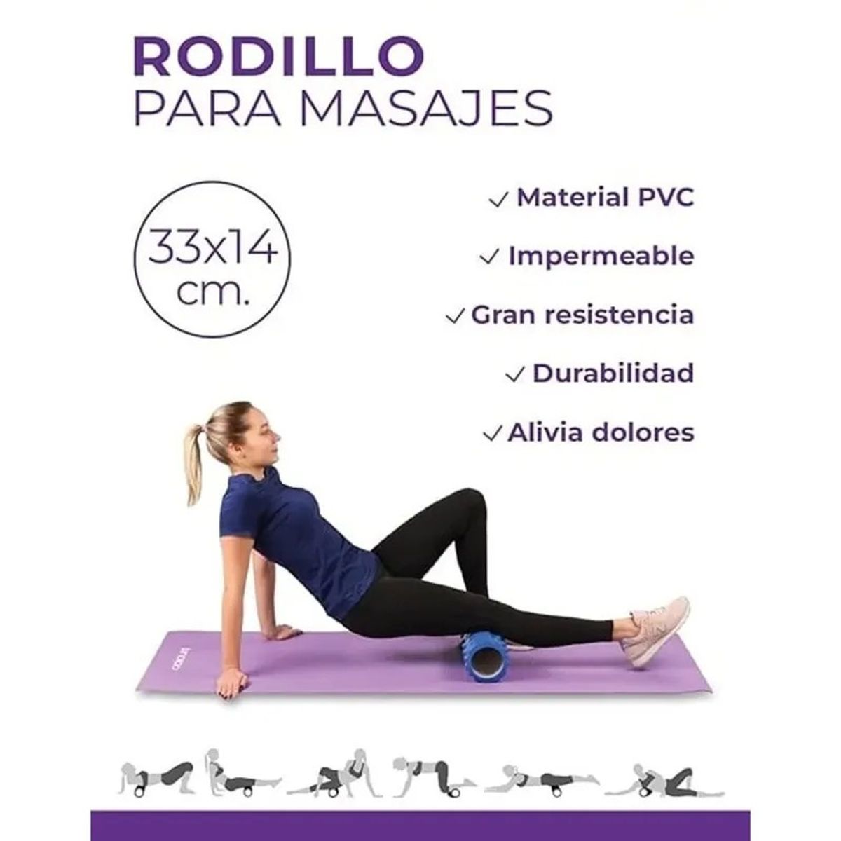 MOVI - Rodillo para Yoga y Masaje Muscular 2 en 1