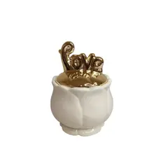 GENERICO - Organizador Almacenamiento Cerámica Blanca decorativo Jarkons Home