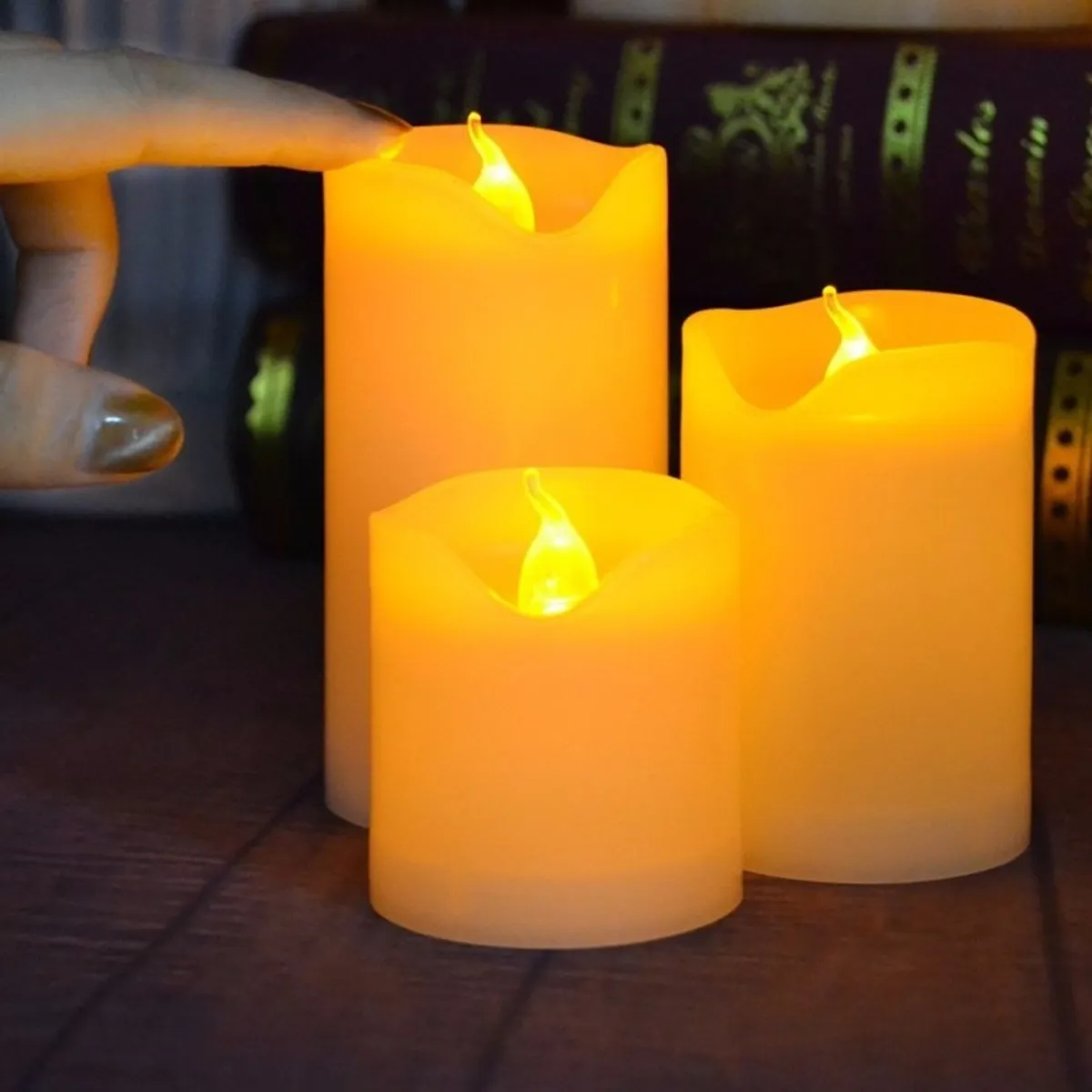 MOVI - Velas LED Decorativas set de 3 con Control Remoto