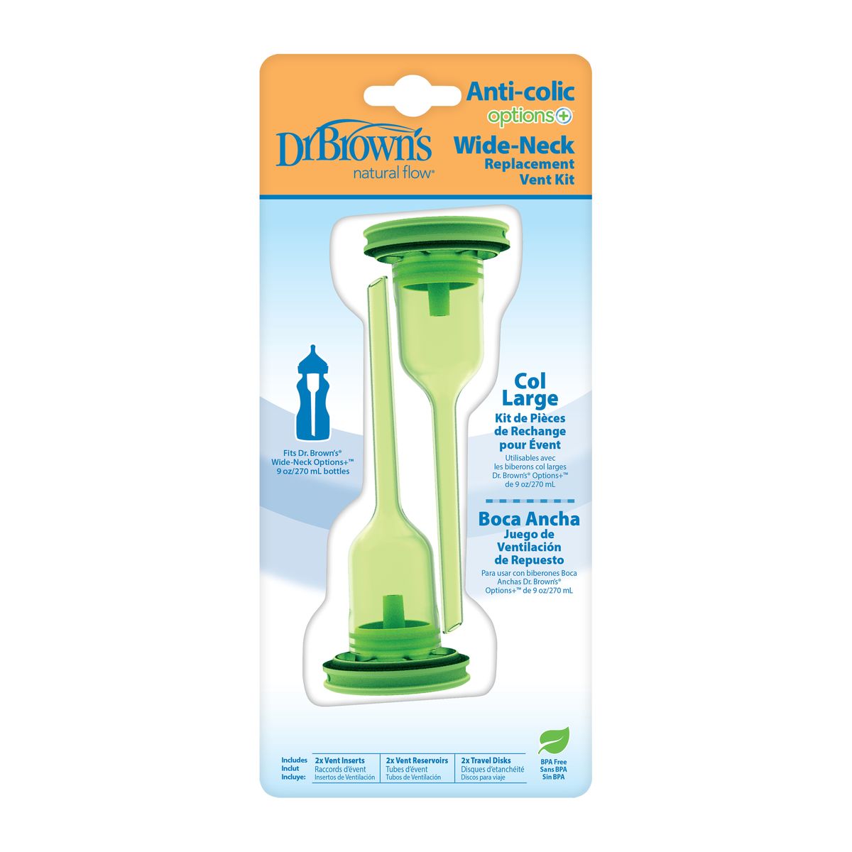 DR BROWN'S - Kit Piezas Repuesto Dr Brown´s Options+ Boca Ancha 270ml