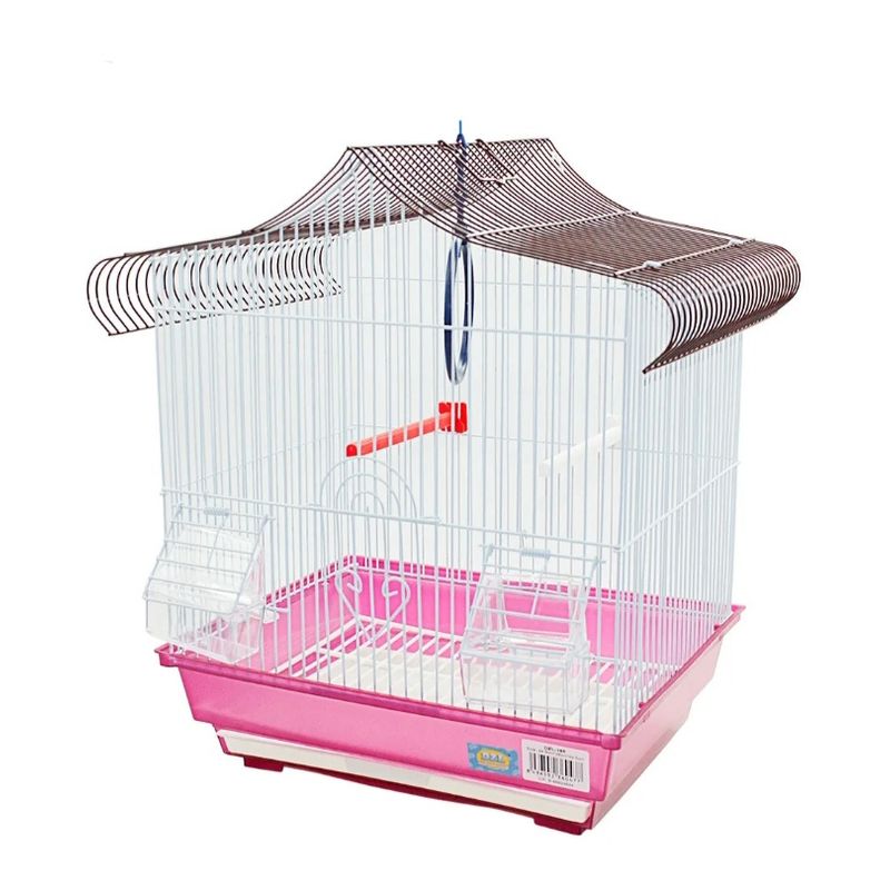 GENERICO - JAULA PARA AVES  COMPLETA MOD 205 ROSADO.