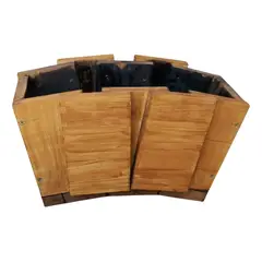 GENERICO - Macetero Rústico De Madera Con Tratamiento Para Exteriores