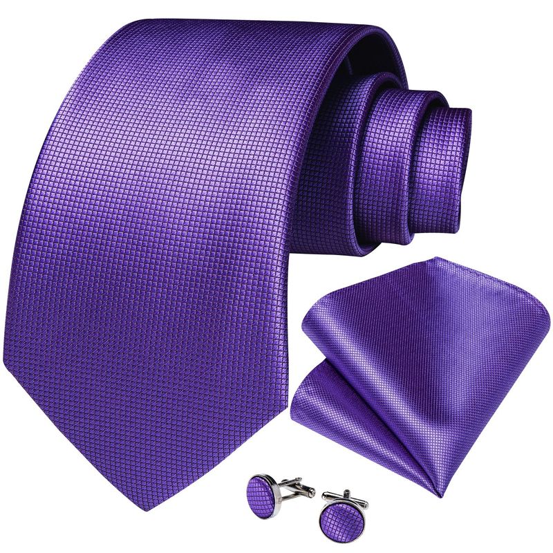 SN SONEC - Corbata Purpura seda hombre con paño y colleras Modelo Purpura Classic