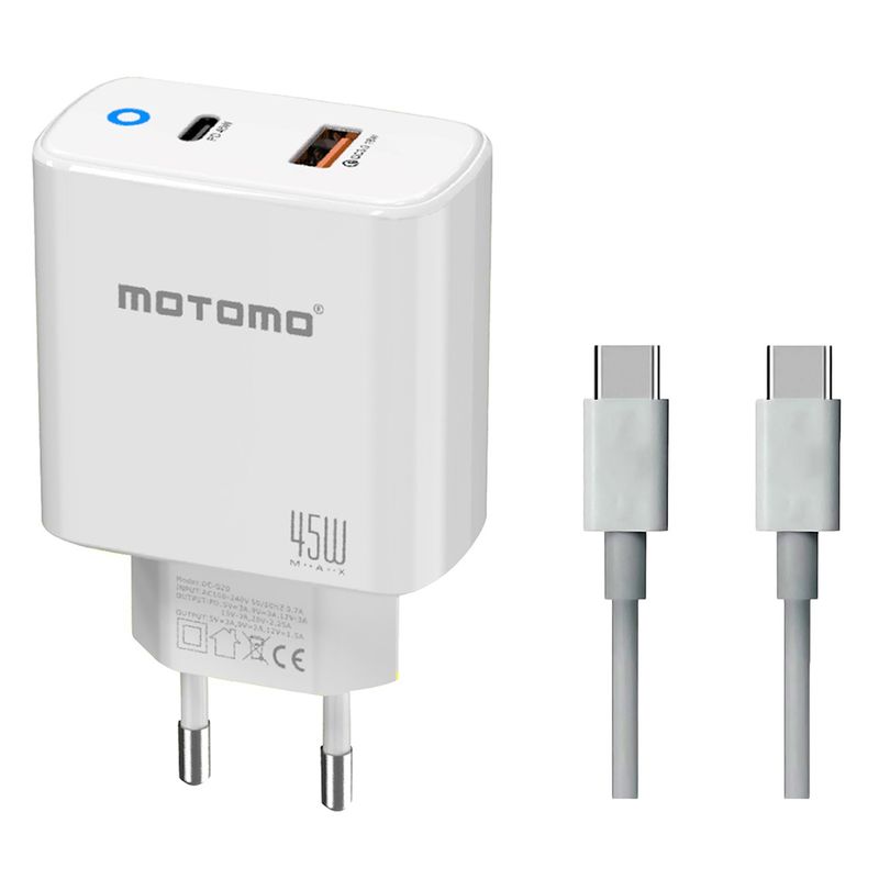 MOTOMO - Cargador Rapido Para Samsung Android 45w + Cable Sec.