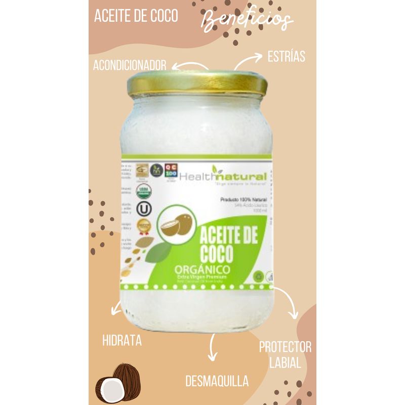 HEALTHNATURAL - Aceite De Coco 1000Ml Orgánico