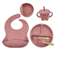 GENERICO - Juego de alimentación silicona para bebe 6 piezas antideslizante 0199