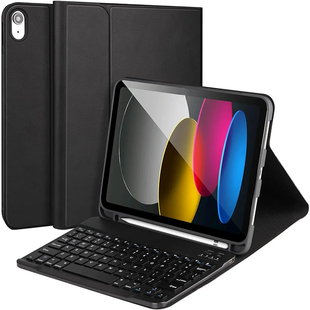 PUREPOWER - Funda para iPad A16 de 11 pulgadas 10 generaciones con teclado-negro