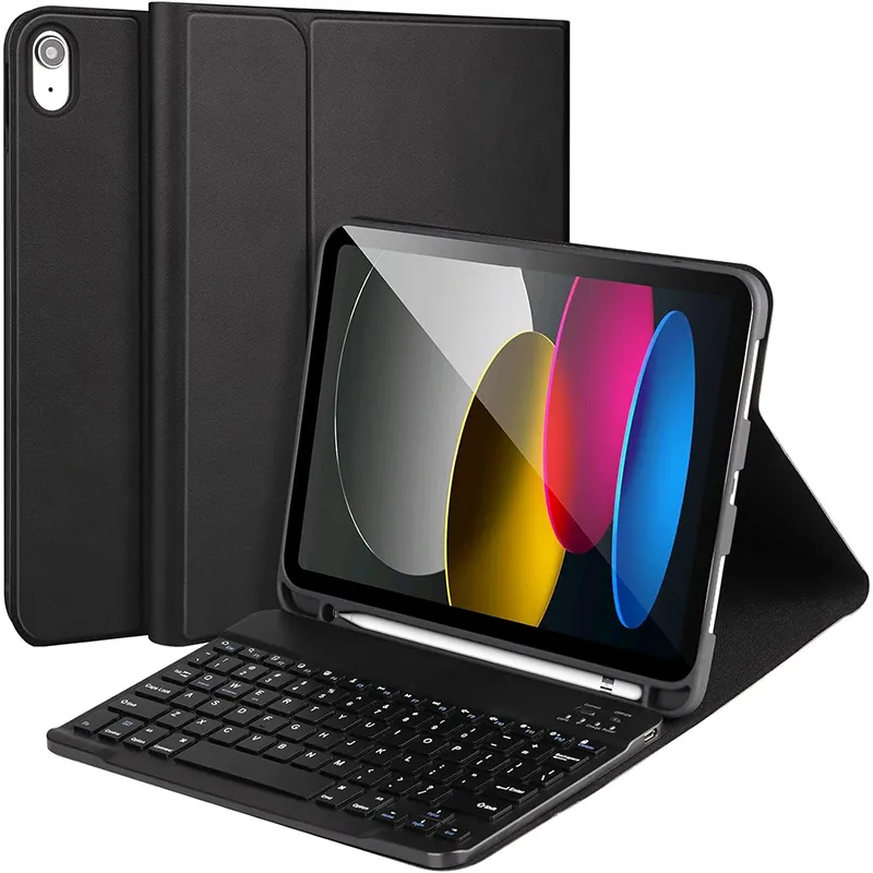 PUREPOWER - Funda para iPad A16 de 11 pulgadas 10 generaciones con teclado-negro