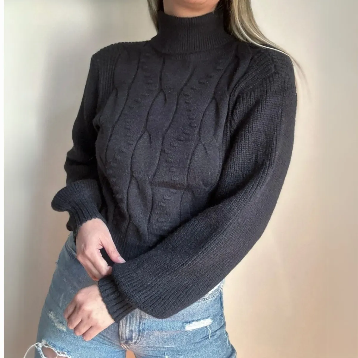ARRAKASTA - Sweater trenzado elasticado