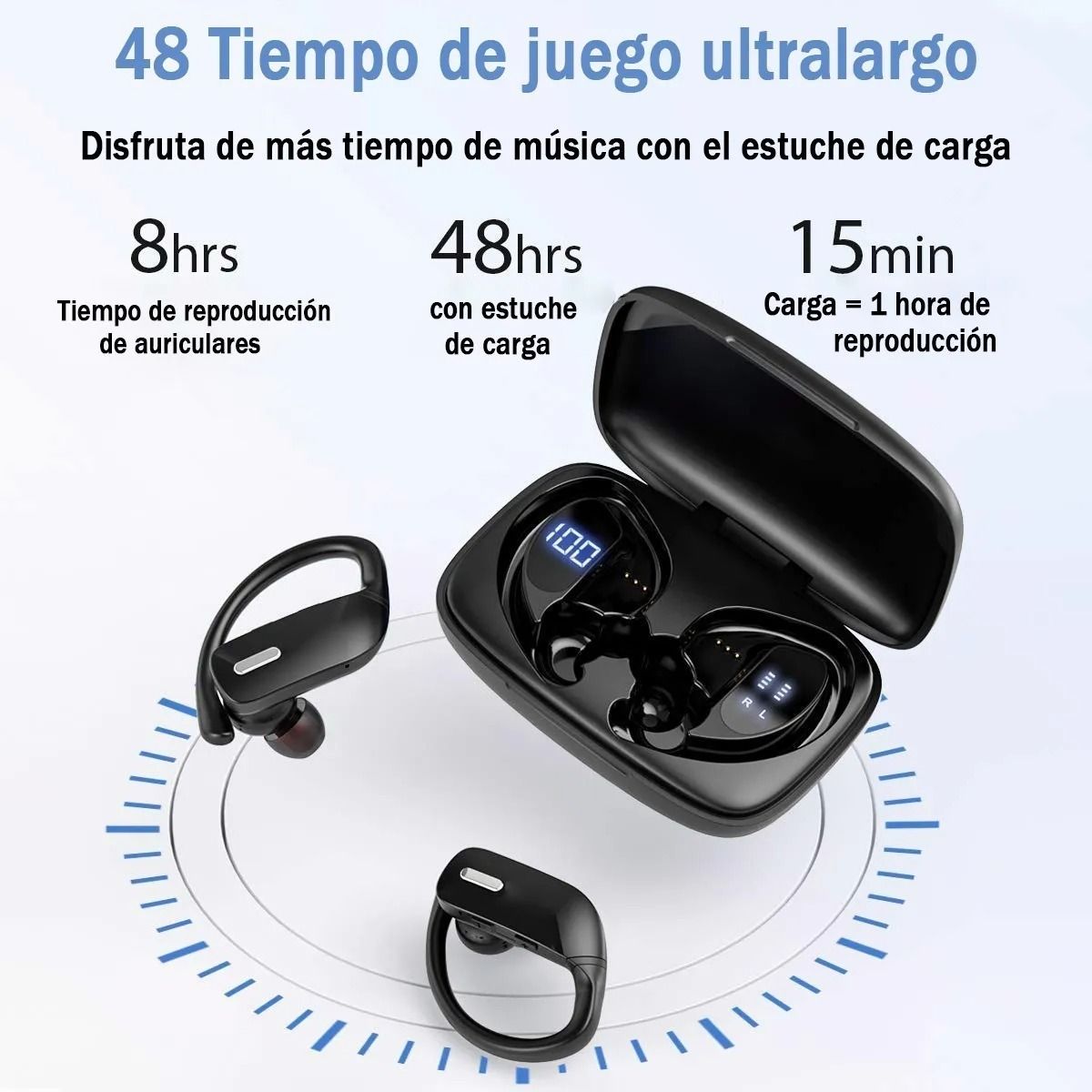 GIOIO - Audífonos T17 Modernos Con Gancho De Oreja Y Bluetooth