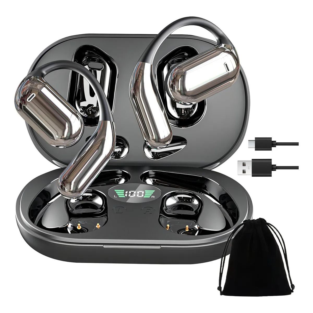 GIOIO - Auriculares Bluetooth Oído Abierto Inalámbricos con Micrófono