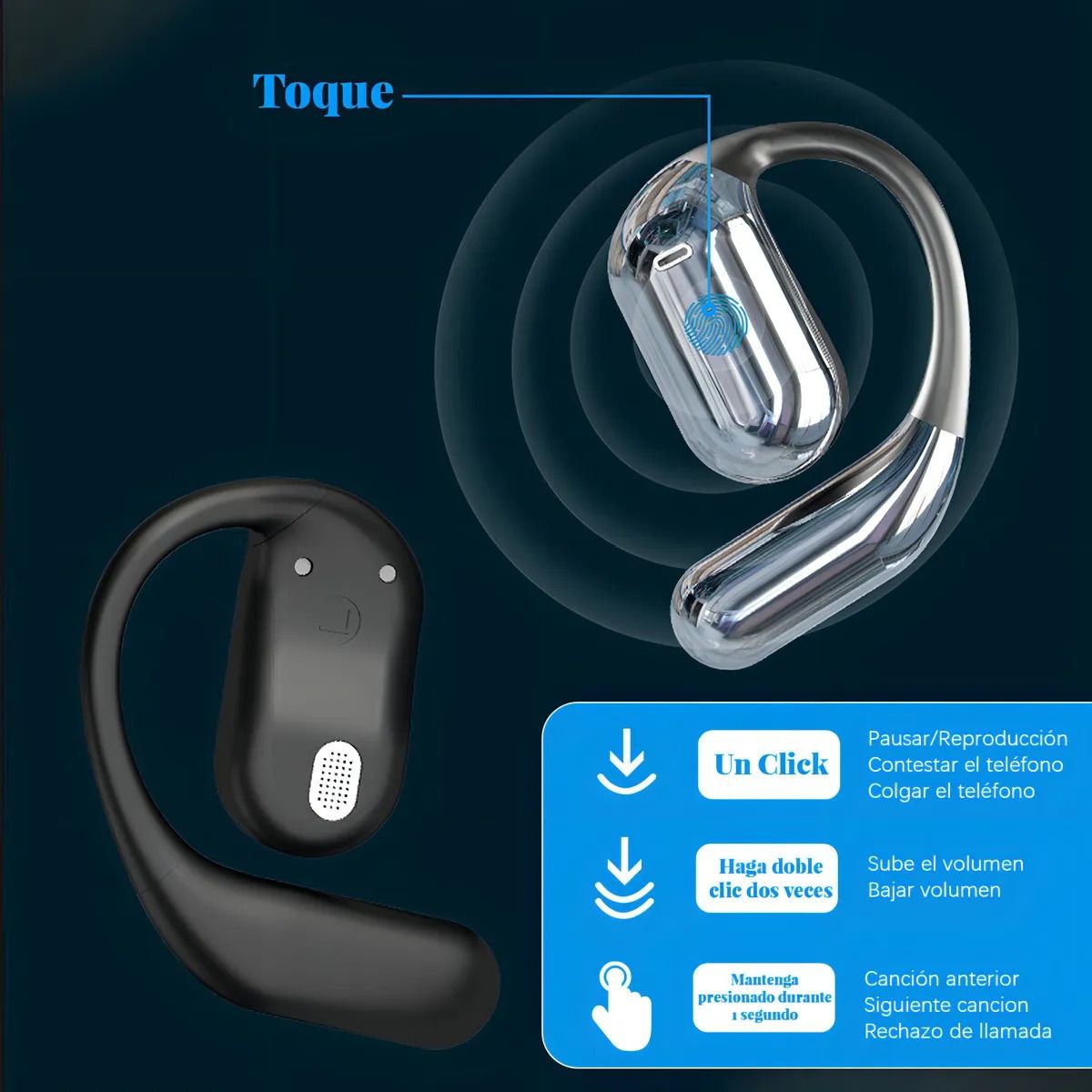 GIOIO - Auriculares Bluetooth Oído Abierto Inalámbricos con Micrófono