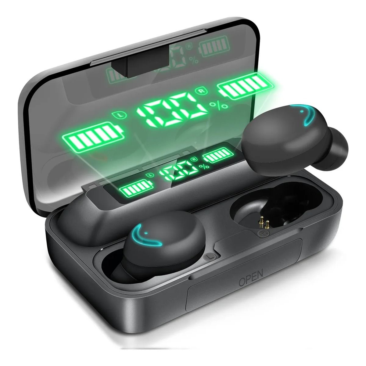 GIOIO - Audífonos Inalámbricos Bluetooth Con Carga Inalámbrica F9-5