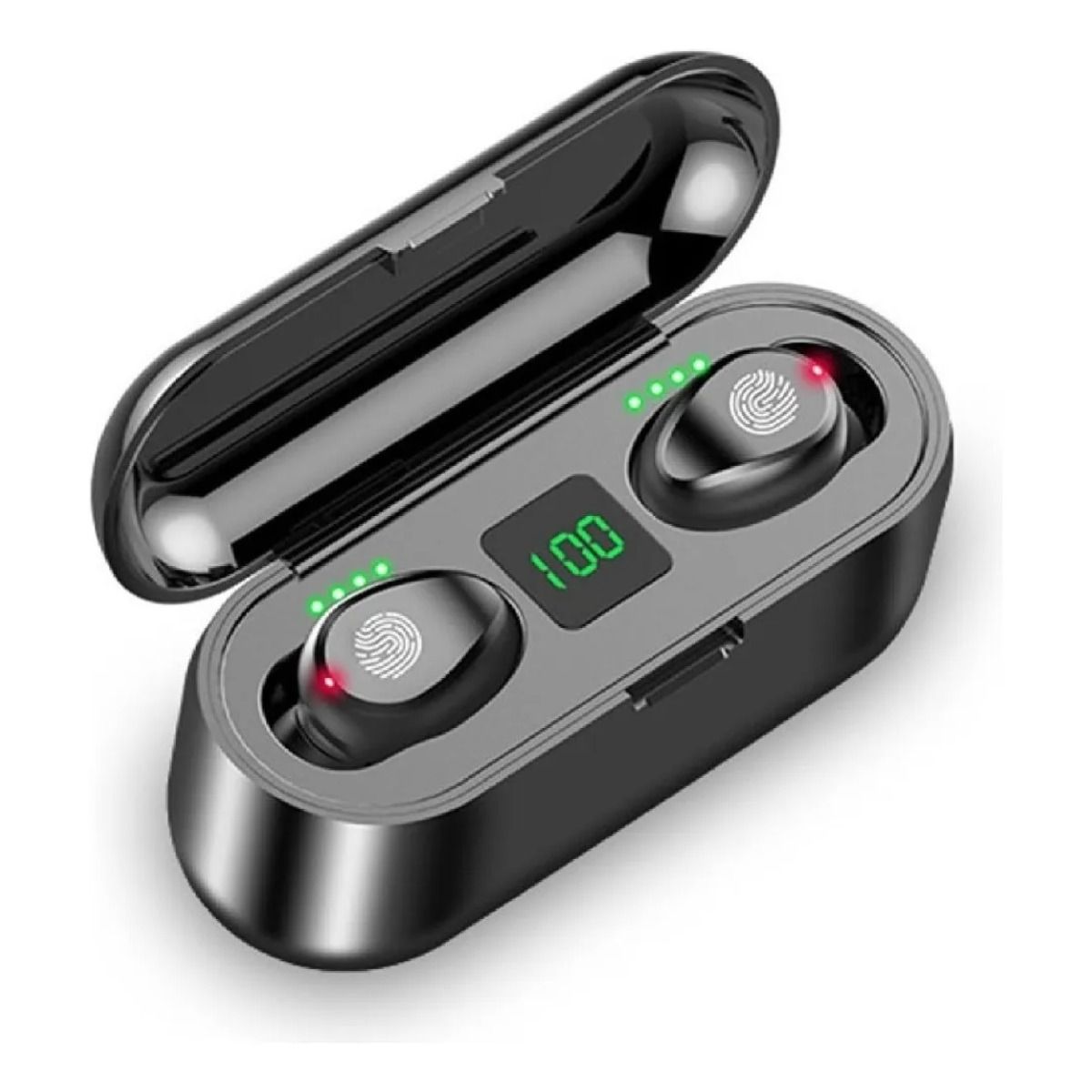 GIOIO - Audifonos In-ear Inalámbricos F9 Negro Con Luz Led