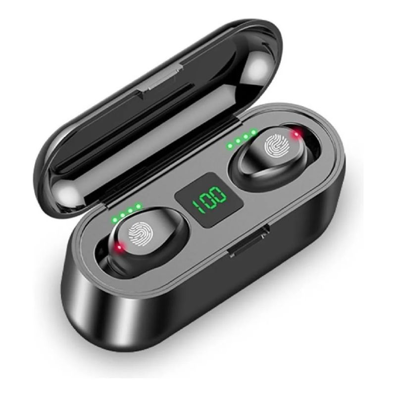 GIOIO -  Auriculares In-ear Inalámbricos F9 Negro Con Luz Led