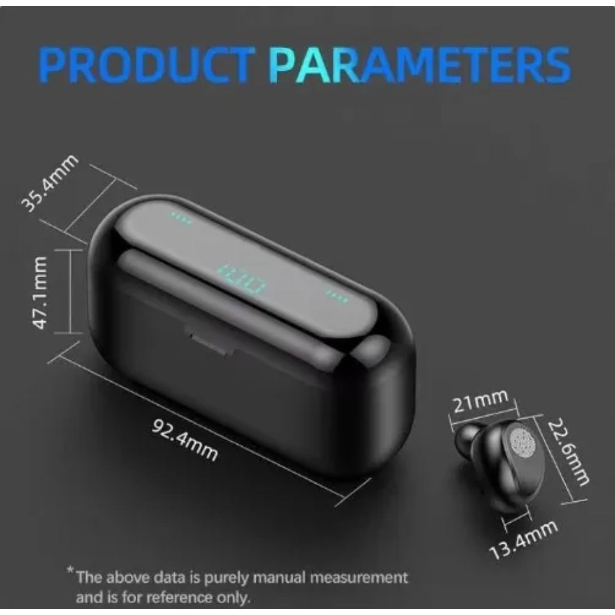 GIOIO - Audifonos In-ear Inalámbricos F9 Negro Con Luz Led